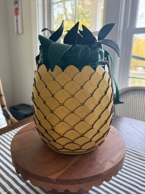 kate spade pineapple bucket purse Yellow and Green Pineapple Crossbody Bag